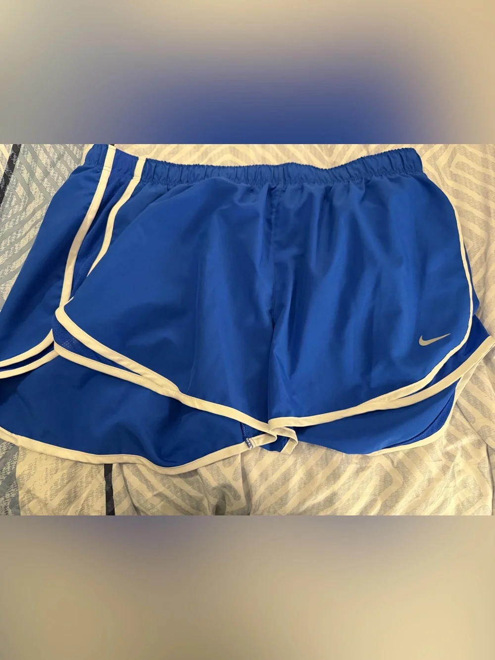 Nike Blue Athletic Shorts with White Trim